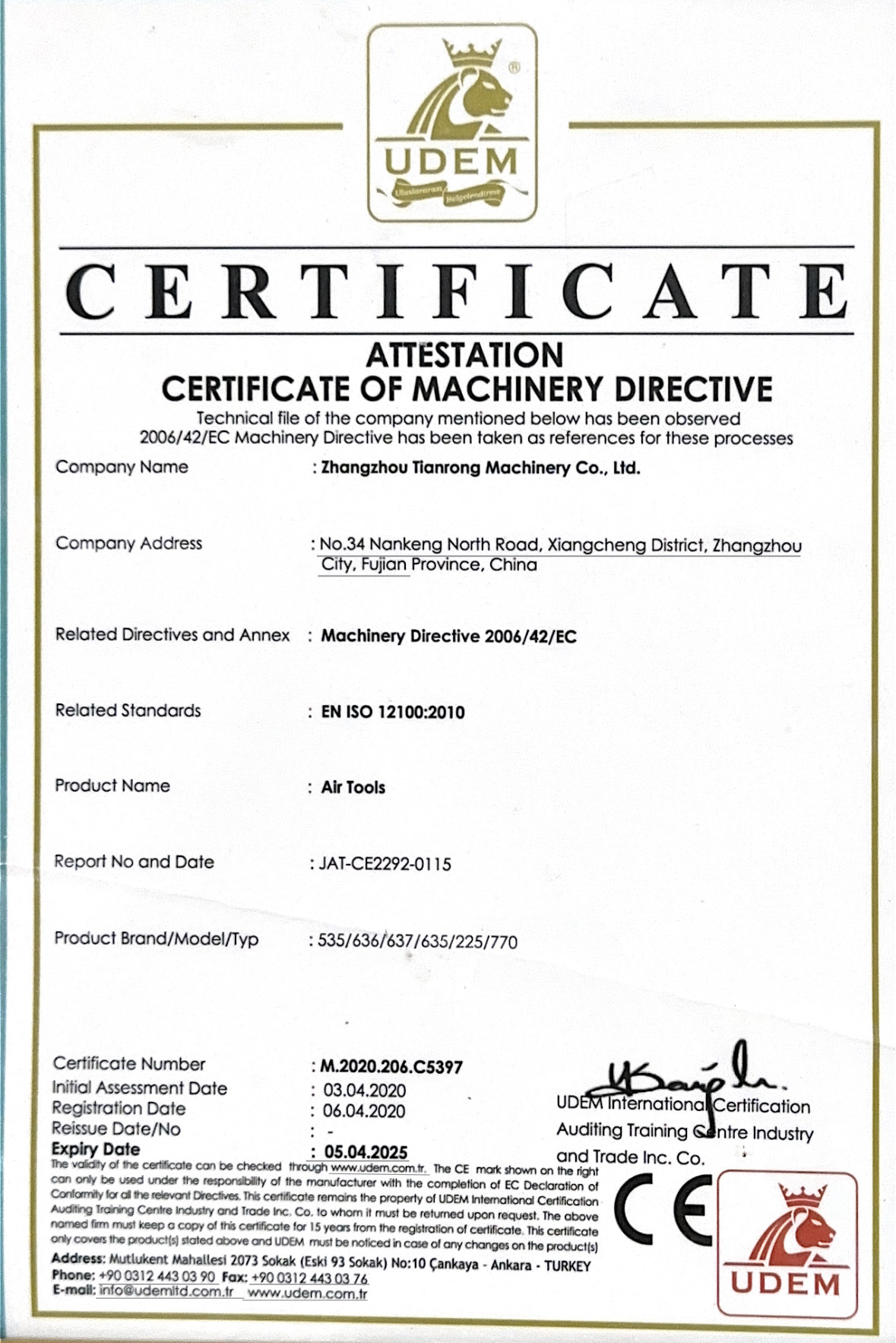 Zhangzhou Tianrong Machinery Co., Ltd.